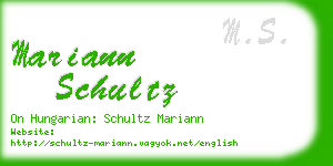 mariann schultz business card